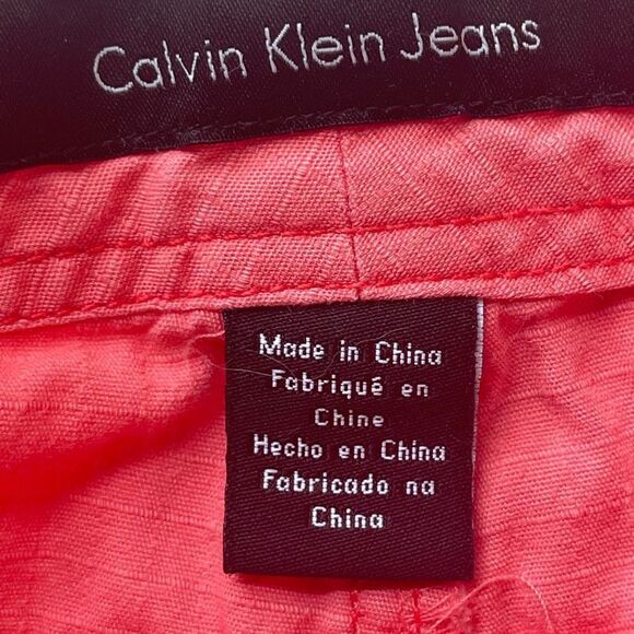 Calvin Klein Women's High Rise Cropped‎ Pants Pink Coral Size 16 - Picture 11 of 13